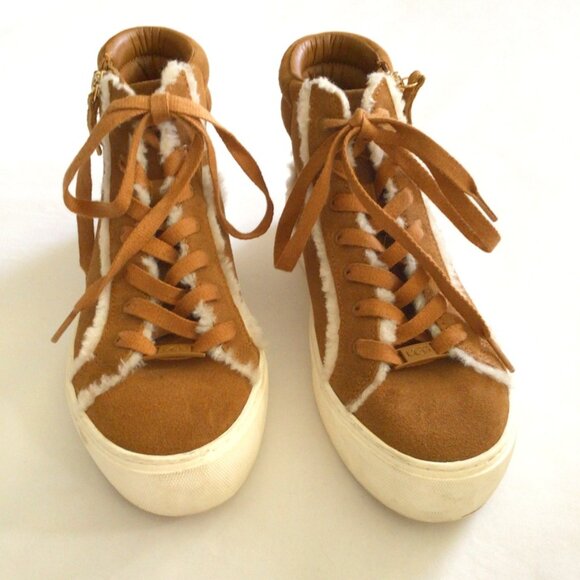 UGG Fleece-lined Waterproof High Tops Tan Sz. 8.5 - Picture 1 of 10